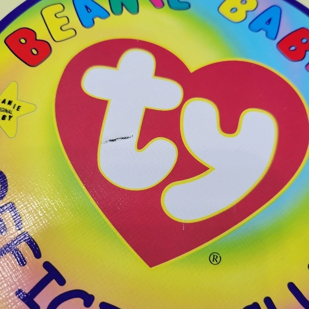 Vintage 1998 Beanie Babies card binder with 49 cards yellow